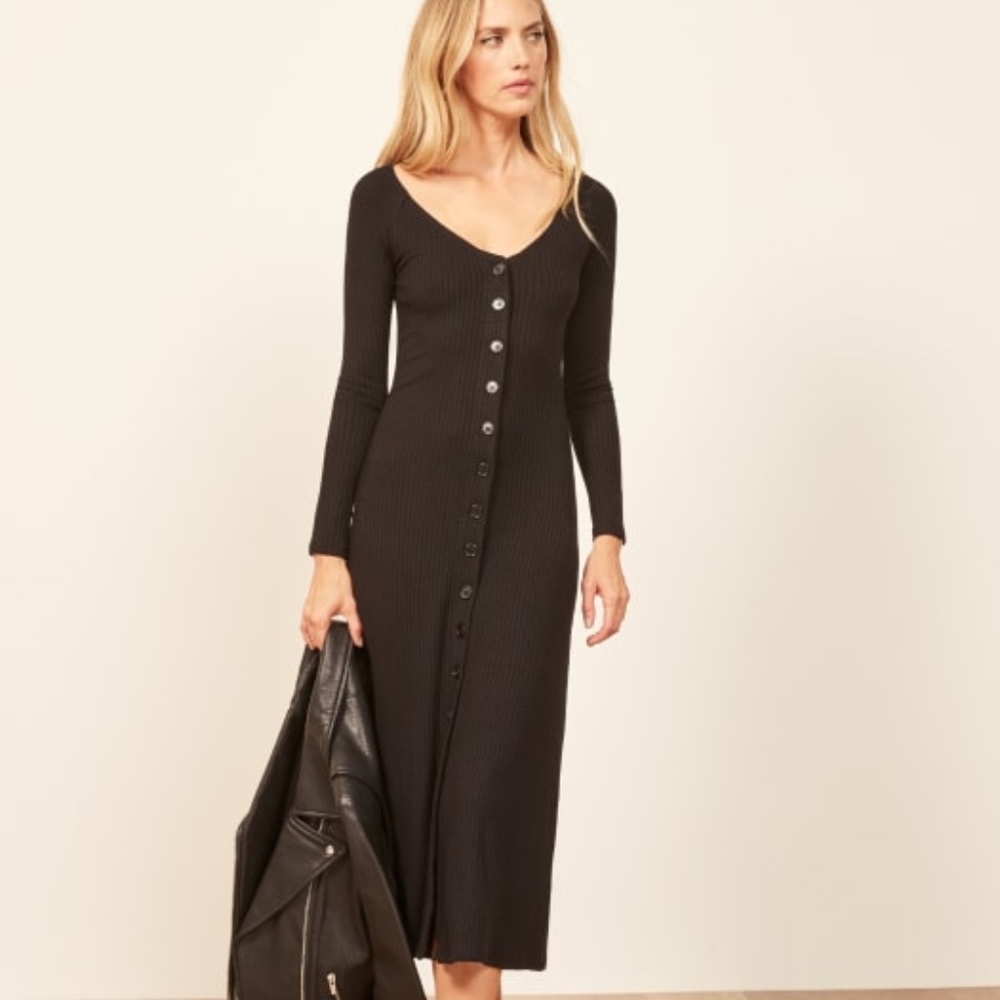 Reformation Ella Dress, Black, Small, NWT